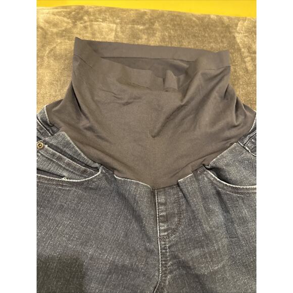 Aglow Women's Maternity Skinny Jeans Denim Blue Dark Wash Size 26 - Picture 6 of 16